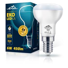 Žárovka LED ETA EKO LEDka reflektor 6W, E14, teplá bílá 

