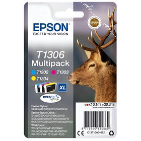 Inkoustová náplň Epson T1306, 3x 10,1 ml vícebarevná

