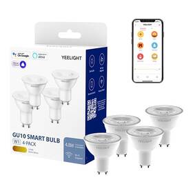 Chytrá žárovka Yeelight Smart Bulb W1, GU10, 4,8W, teplá bílá, stmívatelná, 4ks 

