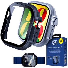 Ochranné pouzdro 3mk Satin Armor WatchCase+ s tvrzeným sklem na Apple Watch Ultra 1/2/3 (49mm) černé

