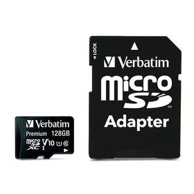 Paměťová karta Verbatim microSDXC 128GB UHS-I V10 U1 (90R/10W) + adaptér 

