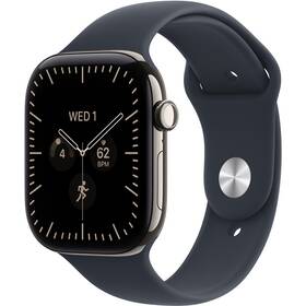 Chytré hodinky Apple GPS + Cellular 42 mm přírodní titan, námořnicky modrý sportovní řemínek - M/L 

