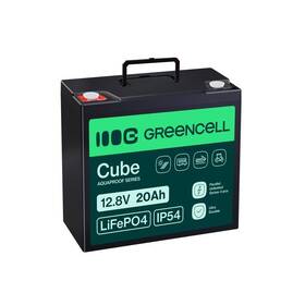 Olověný akumulátor Green Cell CUBE LiFePO4, 20Ah, 12.8V, 256Wh pro traktor, elektrická vozidla černý

