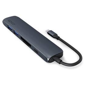 USB Hub Epico 6in1 Aluminium Hub 8K with USB-C černý

