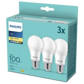 Žárovka LED Philips klasik, 13W, E27, teplá bílá, 3ks 

