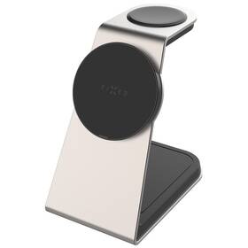 Bezdrátová nabíječka FIXED MagPowerstation Alu 2, 3v1 MagSafe, Qi2 titanová barva
