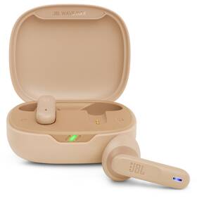 Sluchátka JBL Wave Flex béžová barva
