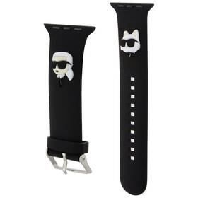 Řemínek Karl Lagerfeld Karl and Choupette na Apple Watch 42/44/45mm černý

