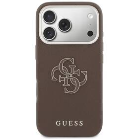 Kryt na mobil Guess PU Resin Logo na Apple iPhone 17 Pro hnědý

