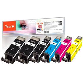 Inkoustová náplň Peach Canon CLI-526, MultiPack Plus, 2x19, 4x9 ml - CMYK 
