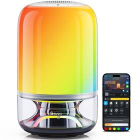 Stolní LED lampička Govee Table Lamp 2 RGBW lampa s reproduktorem - zvuk od JBL bílá/šalvějová

