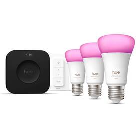 Startovací sada Philips Bluetooth, E27, 1100 lm, White and Color Ambiance (3 ks) + Bridge + Switch 
