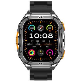 Chytré hodinky ARMODD Titan GPS s kovovým řemínkem + černý silikonový řemínek černé

