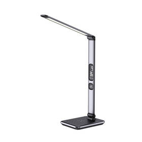 Stolní lampička IMMAX HERON NEW, Qi nabíjení,  8,5W, stmívatelná stříbrná

