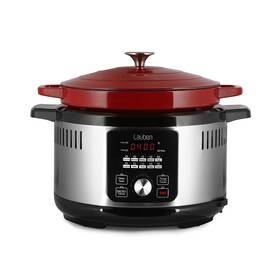 Multifunkční hrnec Lauben OvenSafe® Multicooker 6000RS stříbrný/červený

