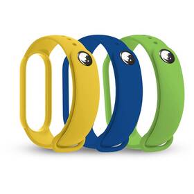 Řemínek RhinoTech na Xiaomi Mi Band 3/4 (3 Pack) modrý/žlutý/zelený


