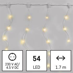 Vánoční osvětlení EMOS 54 LED drop řetěz – rampouchy, 1,7 m, venkovní i vnitřní, teplá bílá 

