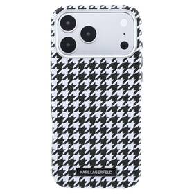 Kryt na mobil Karl Lagerfeld PU Houndstooth Resin Plate MagSafe na Apple iPhone 17 Pro černý

