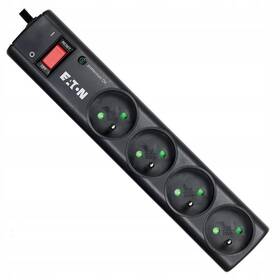 Přepěťová ochrana Eaton Protection Strip 4 FR, 4x zásuvka, zatížení 10A, 1m černá

