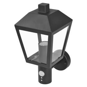 Nástěnné svítidlo EMOS Adenia ZGB040P, zahradní, E27, IP44, MAX 15W, PIR černé

