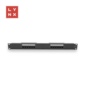 Držák Lynx 19" patch panel 12port, UTP Cat6, 50µ, nestíněný černý

