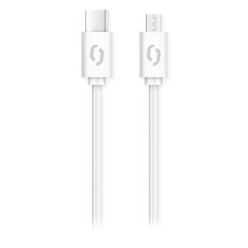 Kabel Aligator USB-C/micro USB, 3A, 1m bílý

