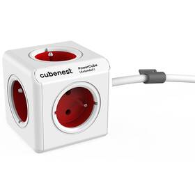 Kabel prodlužovací Cubenest Powercube Extended, 5x zásuvka, 1,5 m bílý/červený

