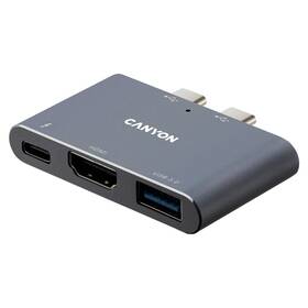 Dokovací stanice Canyon DS-1 3v1 Thunderbolt 3 - Apple Mackbook šedá

