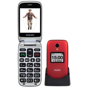 Mobilní telefon Evolveo EasyPhone FS červená barva

