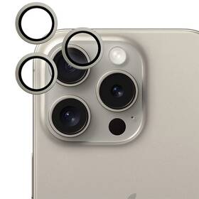Ochranné sklo čočky fotoaparátu Epico Aluminium Lens Protector na Apple iPhone 15 Pro/15 Pro Max zlaté

