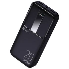 Powerbanka C-Tech 20000 mAh, Li-Pol, 22,5W, USB-C/USB-A/micro USB černá barva
