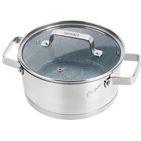 Kastrol s poklicí Lamart LT1102 STONESS, 18X8,5 cm nerez
