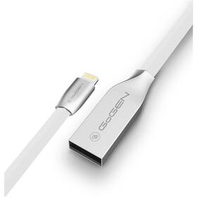 Kabel GoGEN USB / lightning, 1m, plochý bílý

