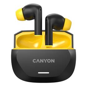 Sluchátka Canyon Hexagon 7, TWS ANC+ENC Wireless Charge černá barva
