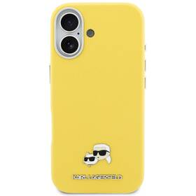 Kryt na mobil Karl Lagerfeld PU Karl and Choupette Heads Pins MagSafe na Apple iPhone 17 žlutý

