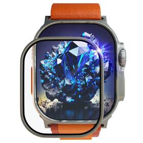 Tvrzené sklo FIXED Sapphire na Apple Watch Ultra s ocelovým rámečkem 


