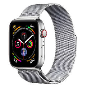 Řemínek RhinoTech milánský tah na Apple Watch 42/44/45/49 mm stříbrný

