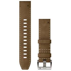 Řemínek Garmin QuickFit (22 mm), Leather/FKM hybrid strap hnědý

