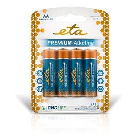  Baterie alkalická ETA PREMIUM ALKALINE AA, LR06, blistr 4ks