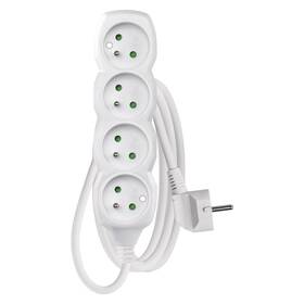 Kabel prodlužovací EMOS 4x zásuvka, 1,5m bílá

