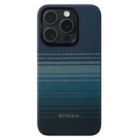 Kryt na mobil Pitaka MagEZ 4 moonrise na Apple Iphone 15 Pro černý/modrý

