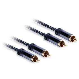 Kabel AQ 2xRCA/2xRCA, M/M, 3 m černý

