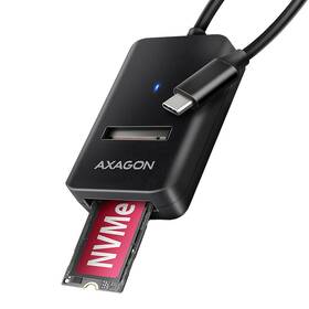 Adaptér Axagon USB-C 3.2 Gen 2 - M.2 NVMe & SATA SSD, kabel 10cm černý

