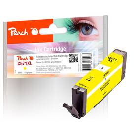 Inkoustová náplň Peach Canon CLI-571XLY, 770 stran žlutá

