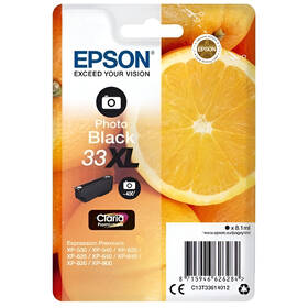 Inkoustová náplň Epson 33XL, 400 stran - foto černá 

