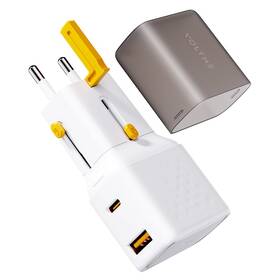 Cestovní adaptér Voltme VITO Go EzTravel 35W + kabel USB-C 60W bílý

