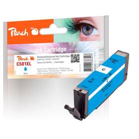 Inkoustová náplň Peach Canon CLI-581XL, 10ml azurová

