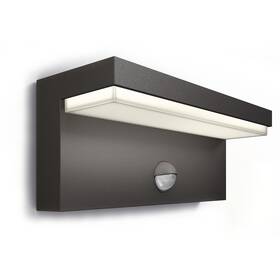 Nástěnné svítidlo Philips Bustan, 2700 K, pohybový senzor antracitové

