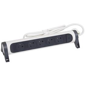 Kabel prodlužovací Legrand 5x zásuvka, s vypínačem, 3m černý/bílý

