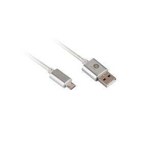 Kabel GoGEN USB/micro USB, 1m, oplétáný stříbrný

